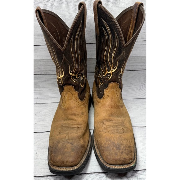 Ariat Other - Ariat Mens 11 D Brown Leather Flame Western Cowboy Boots Style 10010891